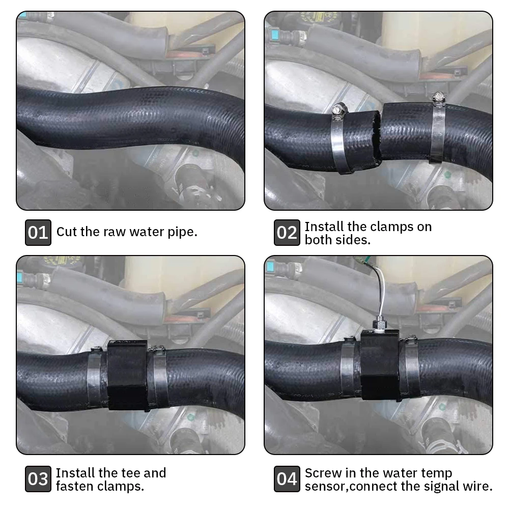 Water Temp Gauge Temperature Sensor Radiator Water Temp Joint Pipe 18MM 20MM 22MM 24MM Hose Adapter