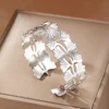 Stainless Steel Bracelet New Trend Botanical Carving Small Fresh Ginkgo Biloba Fallen Leaf Bracelet For Women Jewelry Party Gift 4