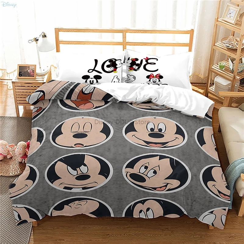 Cute White Mickey Mouse Twin Full Queen King Size Bedding Set 3d Printed Duvet Cover Pillowcases Comforter Cover Bed Sets 2/3pcs