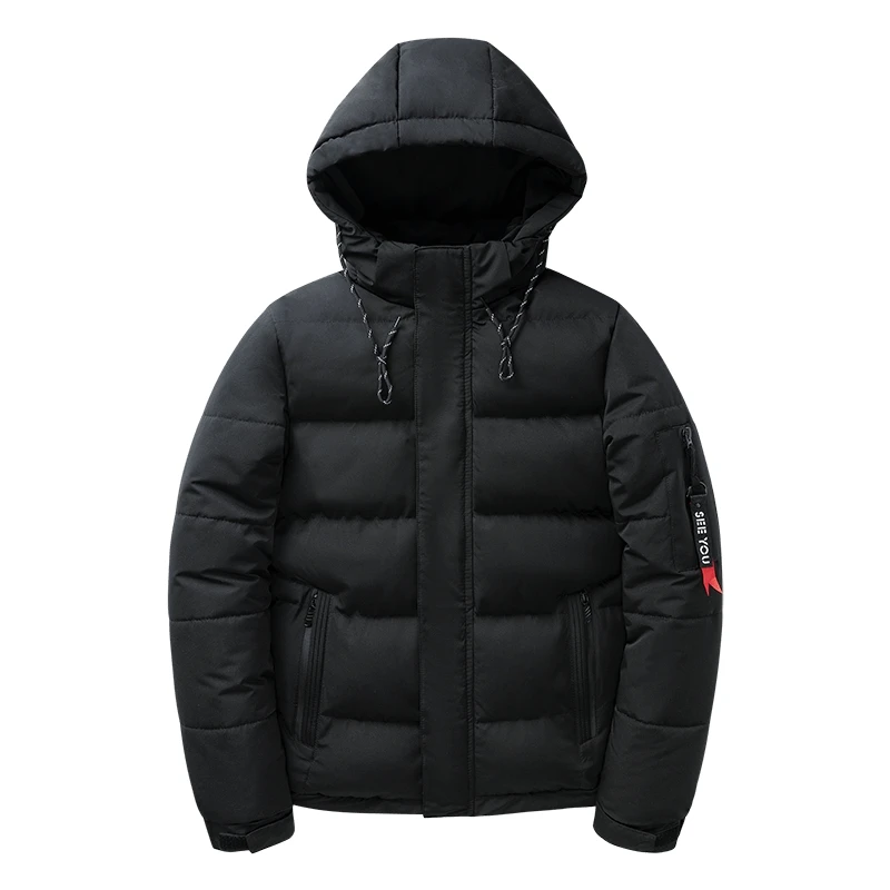 Winter Warm Thick Parkas Coat Male Casual Black Windproof Overcoats Jacket Detachable Hooded Jacket Men Outwear Clothing