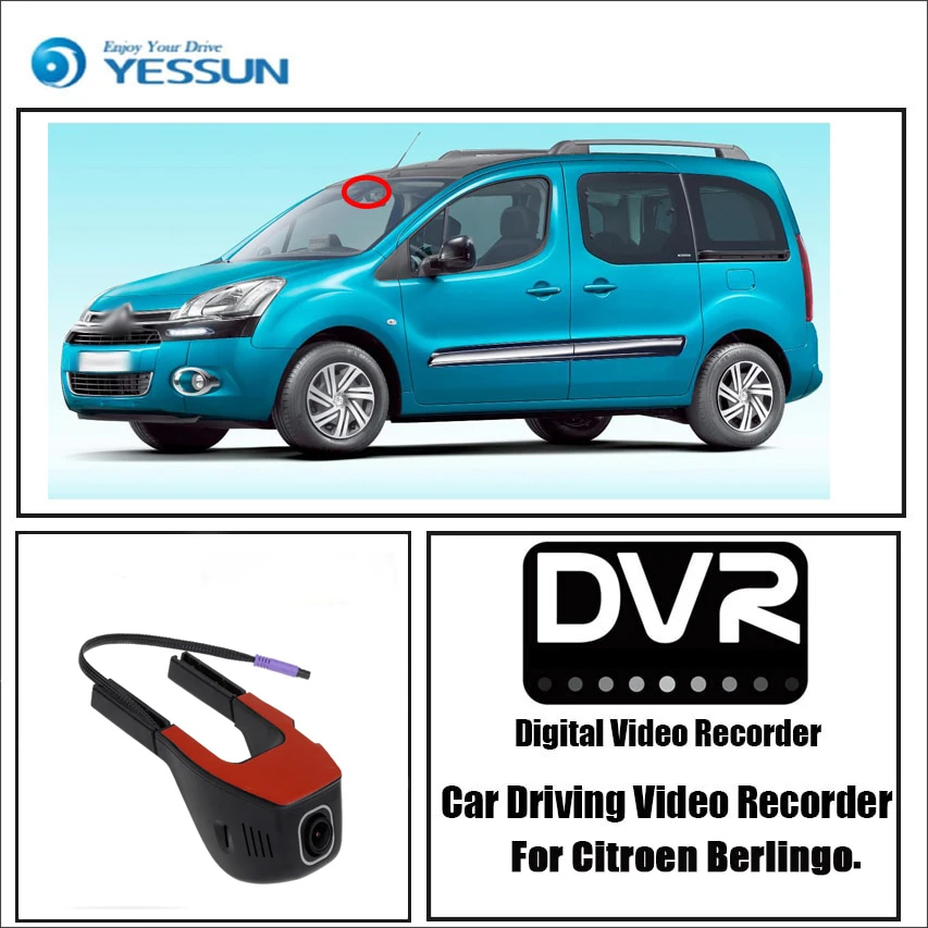 

YESSUN For Citroen Berlingo Car Driving Video Recorder DVR Mini Control Wifi Camera Novatek 96658 Registrator Dash Cam