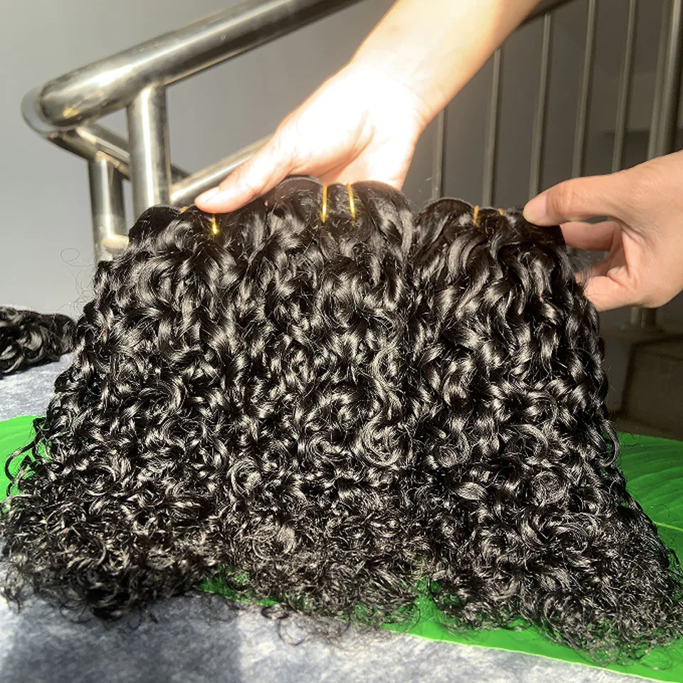 Human Hair Bundles 16A Vietnamese Raw Hair Bundles Pixie Curly Bundles Human Hair Natural Black Curly Unprocessed Extensions Tissage