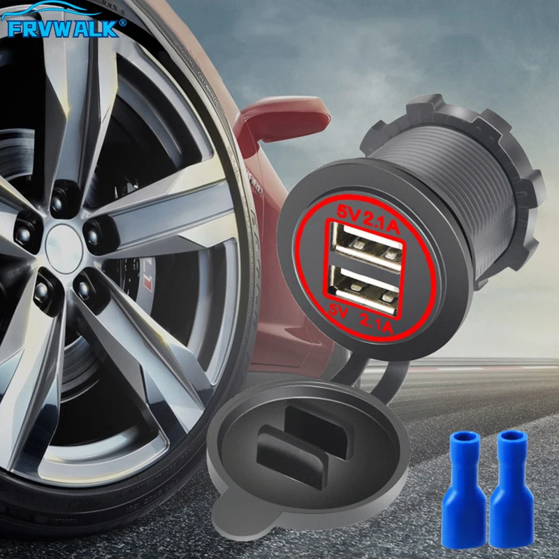 

Car Motorcycle Cigarette Lighter Dual USB Charger 12V-24V Car Boat Motorcycle Adapter For Marine Sockets Power Plug Outlet