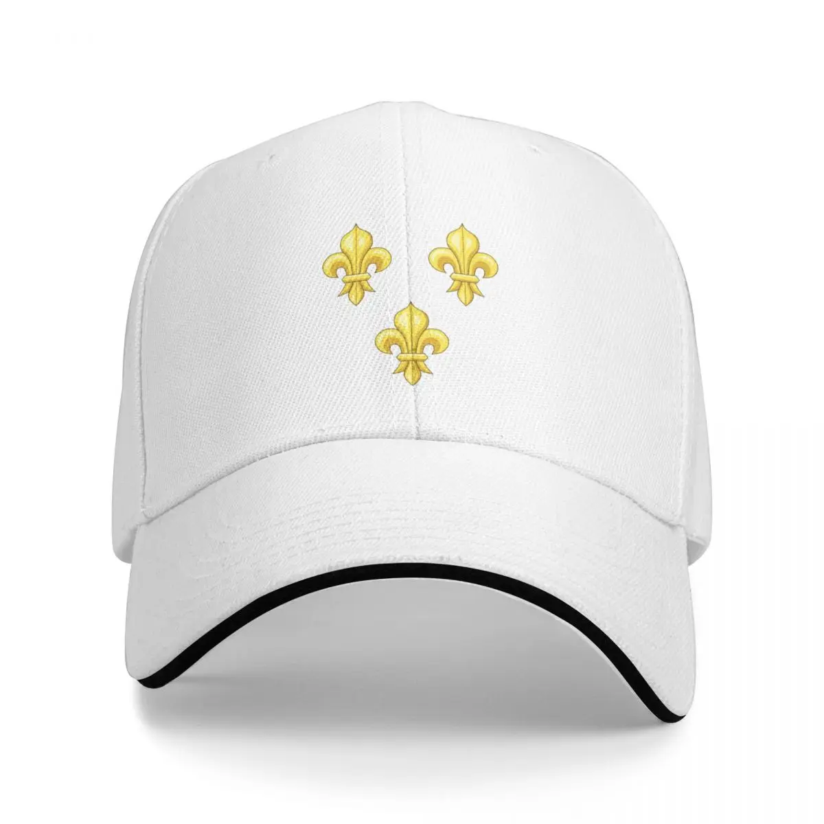 Blason 프랑스 현대 왕실 골든 옐로우 플뢰르 드 리스 블루 프랑스 국왕 빈티지 화이트 b 야구 모자