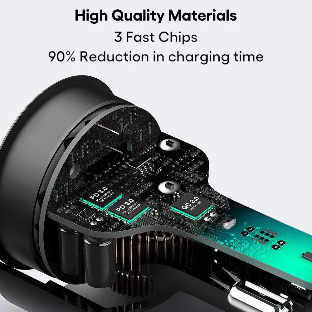 3-Port USB C Car Charger 175W PD100W QC 5.0 Fast Quick Charging PPS PD3.0 USB Type C Car For iPhone 13 14 15 Pro Laptops Tablets