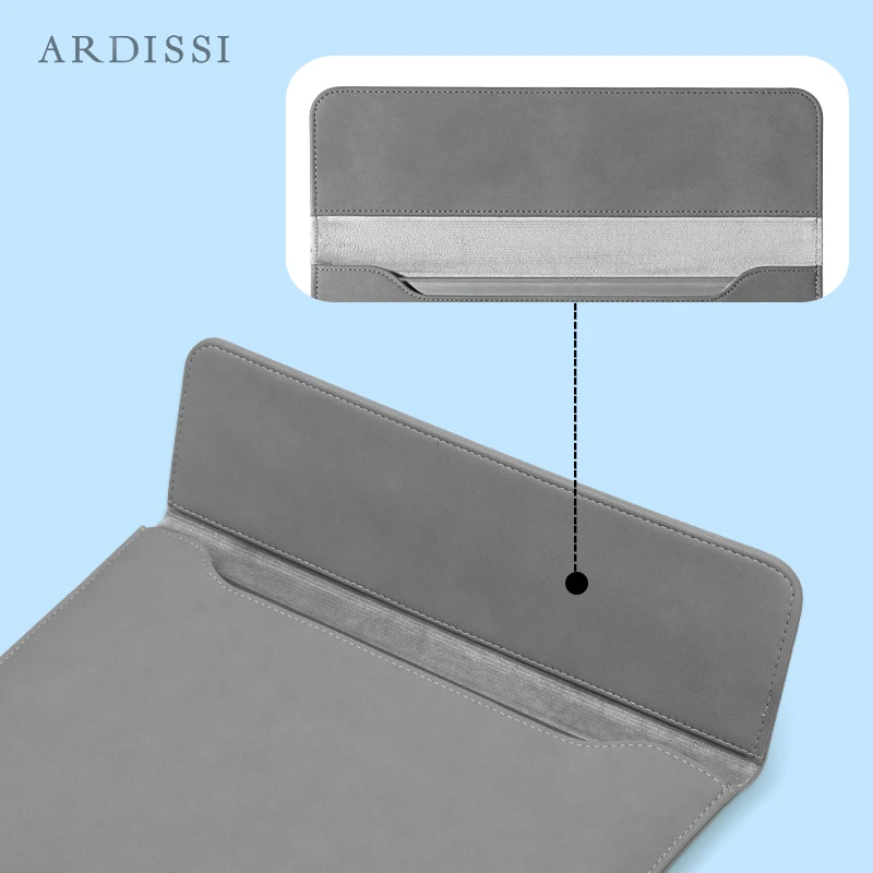 Ardissi-pu Bolsa de Couro para Macbook Mac Book Ipad Air m2 m1 13 14 15 16 Pro 12 Polegada Capa Bolsa Pasta - Imagem 3