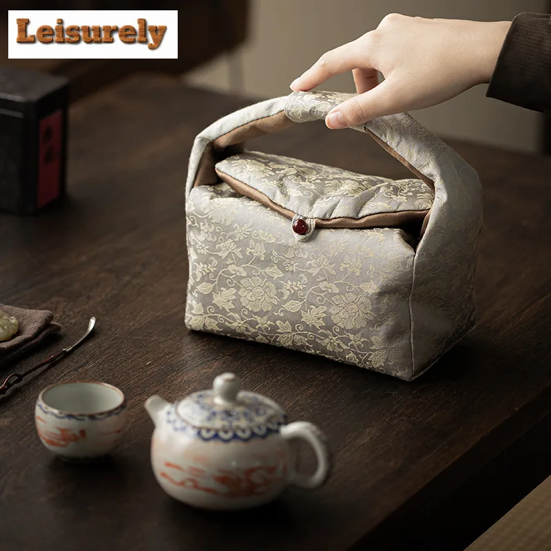 Weaving Cotton Tea Cozies Handmade Te Tikonf Tea Cozy For Teapot Hand Bag Travel Tea Set Bag Drinkware Supplies Ornaments Craft