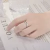 4mm 18K plaqué or Bague en acier inoxydable couleur argent Anillos Mujer Couple Bague de mariage Bague Femme Acier Inoxydable Bague
