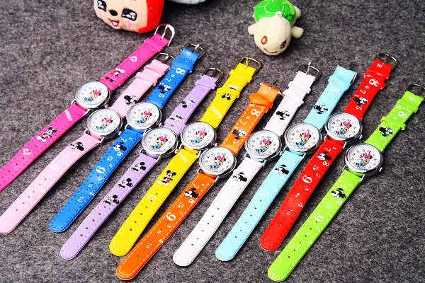 Disney Minnie student Cute Cartoon Girls Kids Quartz Watches 4-14 years old Children's Watch Lovely Fashion Girl Wristwatches 6