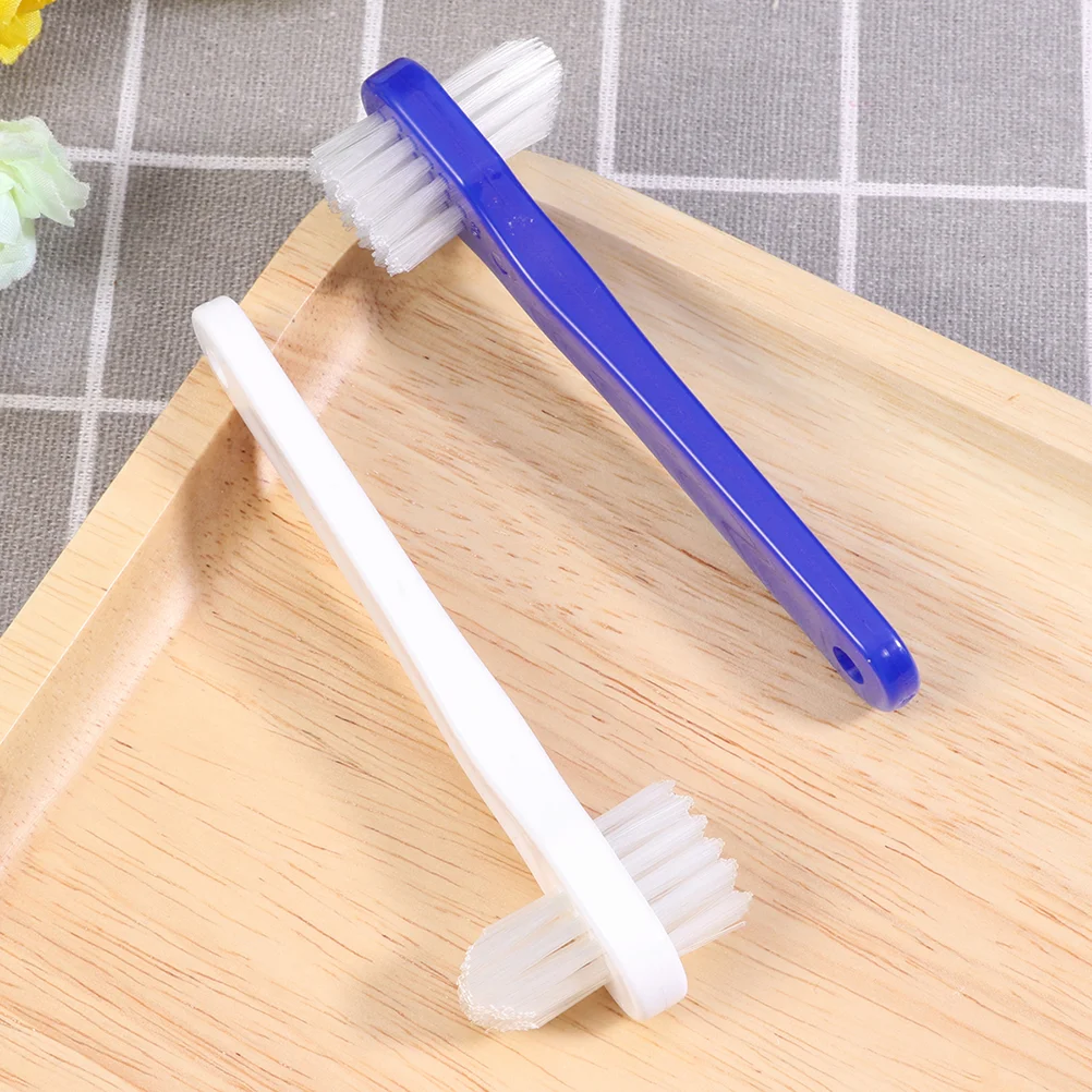 

4 Pcs Ceramics Double Headed Toothbrush Toothbrushes Denture Cleanser Tool Cleaning