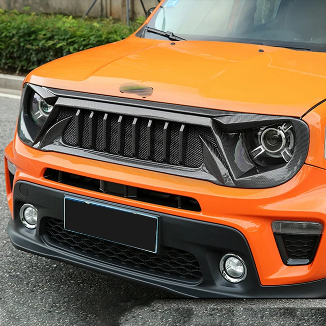 For Jeep Renegade Racing Grills Matt Black Carbon ABS Plastic Grille Air  Intake Styling Accessories Tuning Parts 2019 2020 2021 - AliExpress