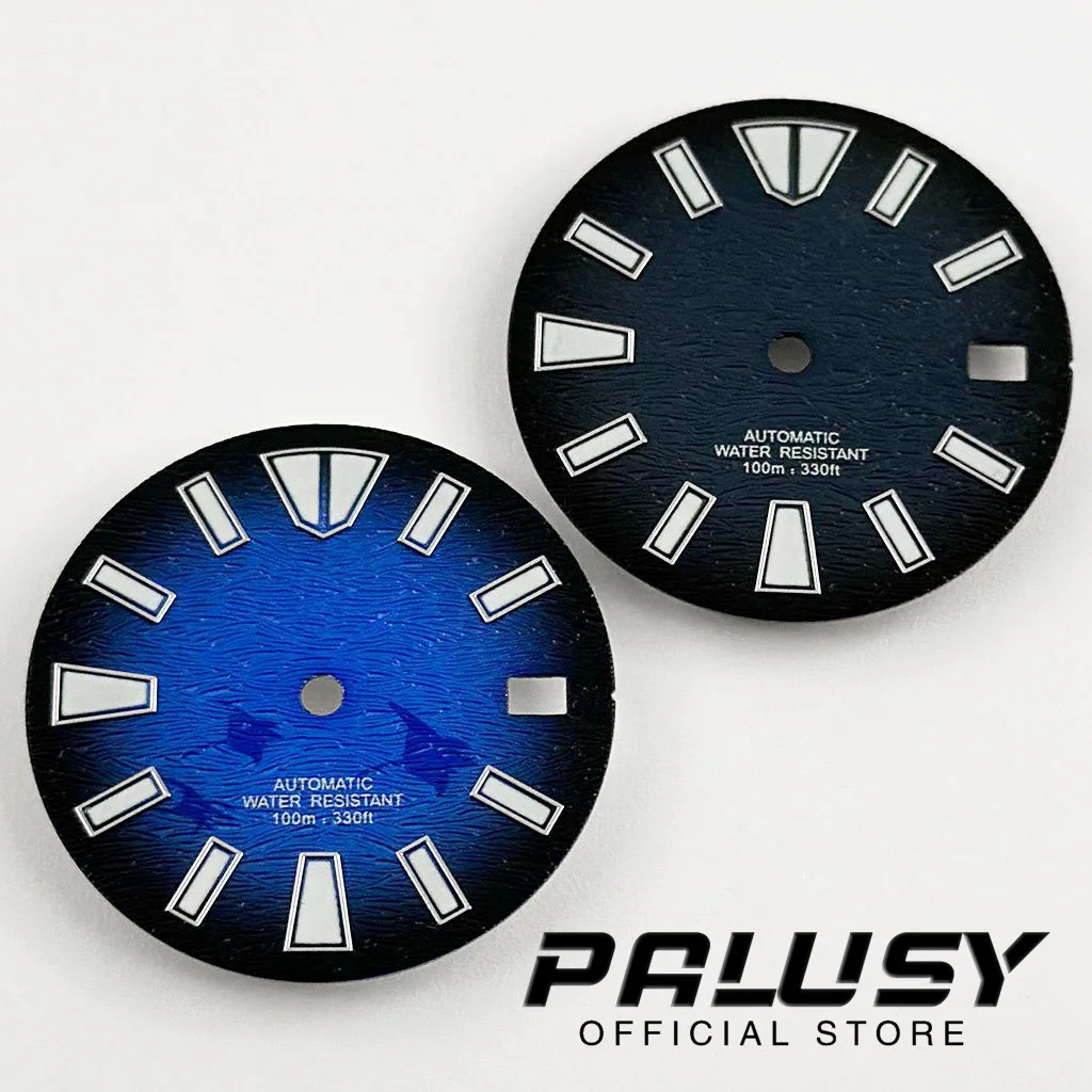 NH35 Gradient Colour 29MM Dial Black Blue Green Luminous Dial Fits NH35 Movements 3.0,3.8 O'clock Watch Faces