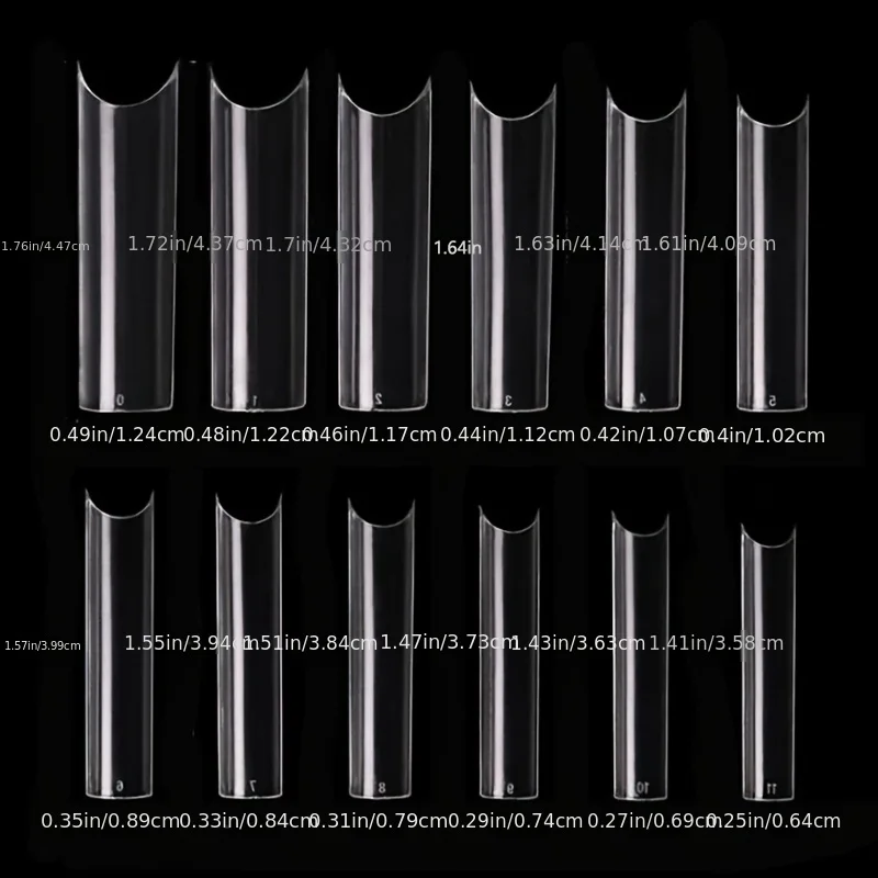 Nail Tips 240 Clear Fake Toenail Artificial Coffin Tip Half Cover Acrylic