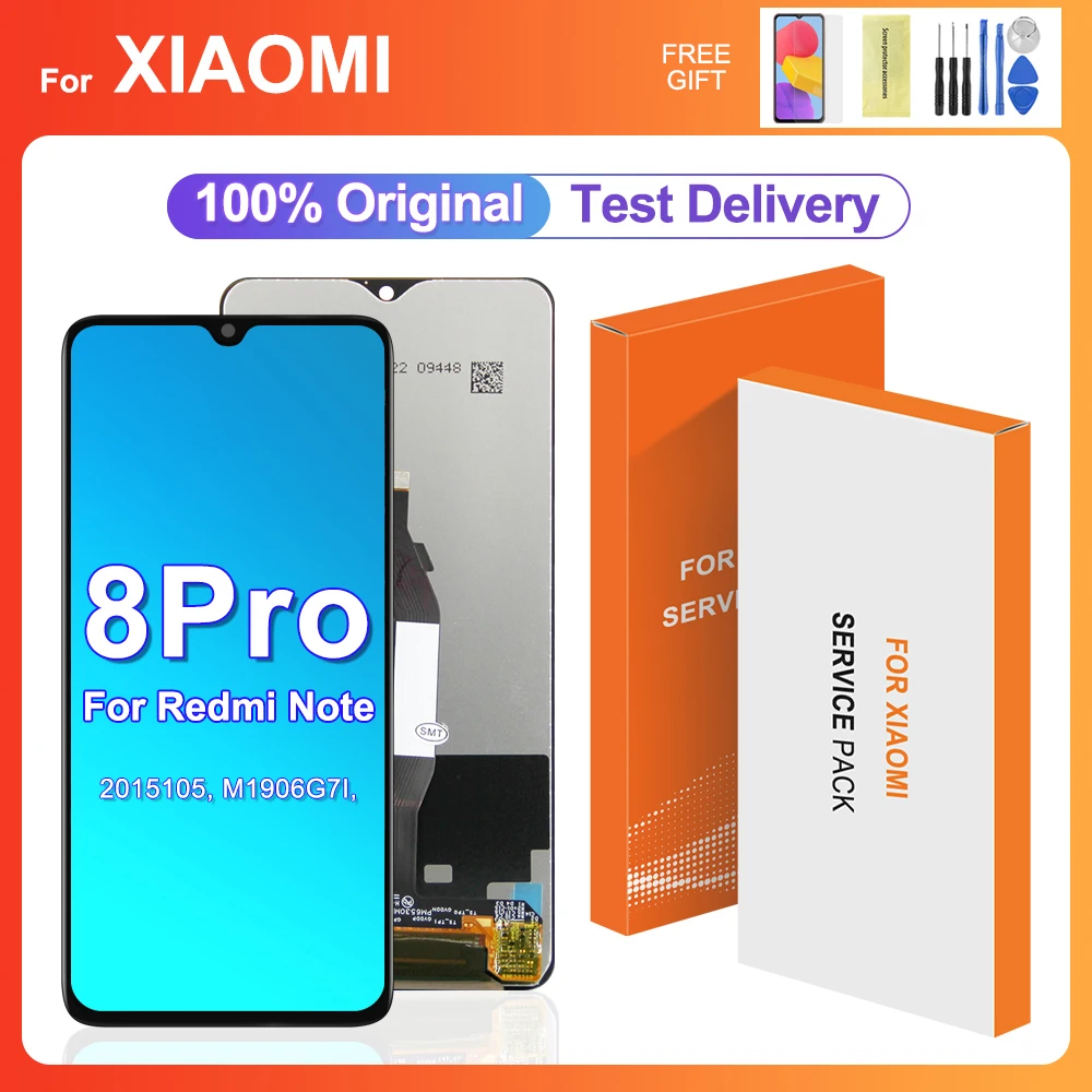 

6.53" Original Screen For Xiaomi Redmi Note 8 Pro Display Touch Screen Digitizer Replacement Parts M1906G7I LCD Screen 10 Touch