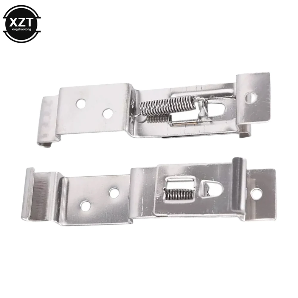 2 Pcs Rectangular Car License Plate Spring Loaded Stainless Steel