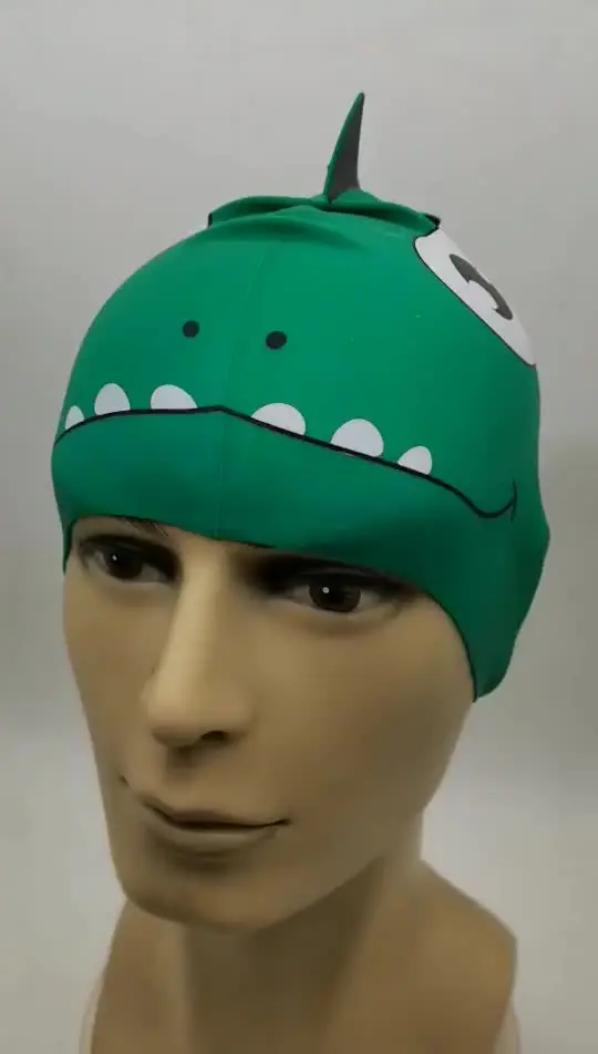 Bonnet De Bain Enfants Dinosaure Requin - Silicone Souple Imperméable 2-12 Ans