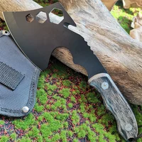 High Carbon Steel Handaxe with Black Coated Blade - Tactical Survival Camping Hatchet with Nylon Axe Cover and Bakelite Handle 1