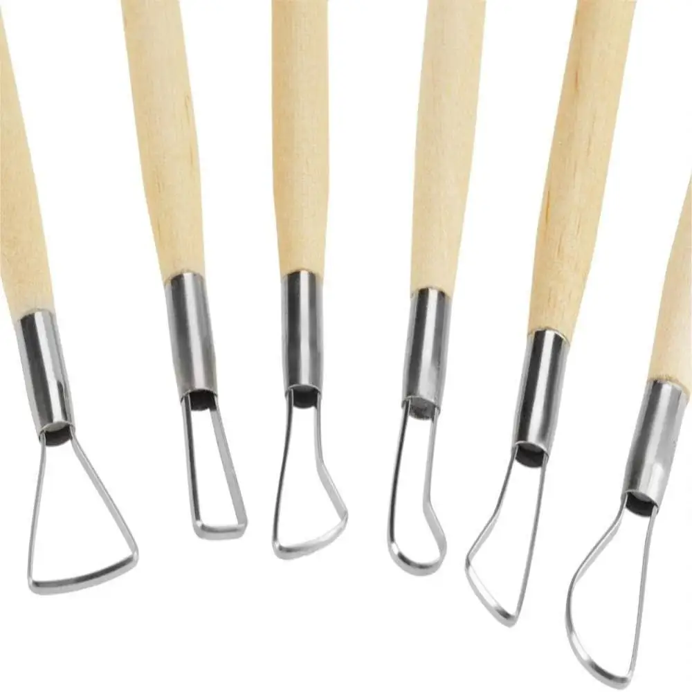 Double-Sided Clay Sculpting Tools Wooden Handle Clays Tool Pottery tool Wire Sculpture for Ceramic Wax Carving Modeling 6Pcs/Set polymer clay tools pottery sculpting tools clay sculpting tools pottery tools clay craft tool