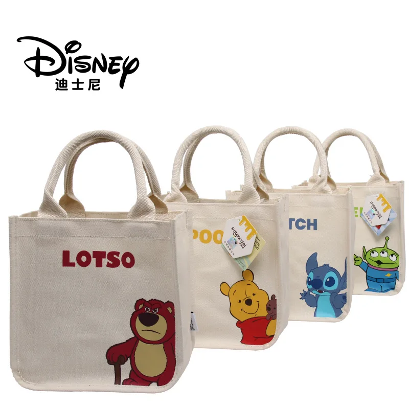 Disney Genuine Stitch Peluche Borsa Di Tela Winnie The Pooh Cartoon Handheld Gift Bags Cute Girls Shopppinghand Bags Designer