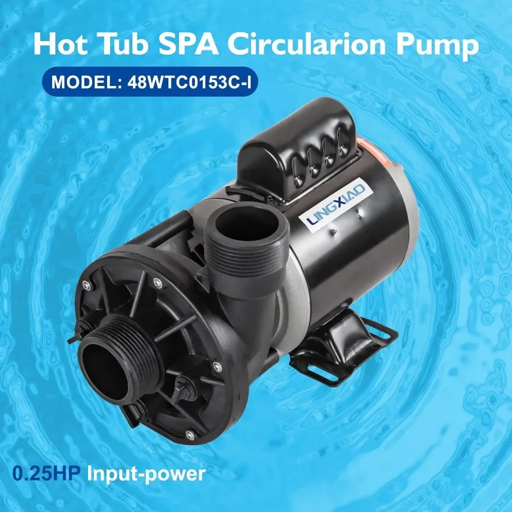 LINGXIAO SPA Circulation Pump, Single Speed Hot Tub Circulating SPA Pump for Replacement Mode, 0.25HP