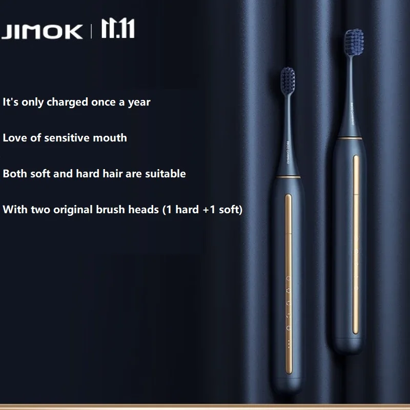 thumbnail image 1 of Cepillo de dientes eléctrico JIMOK J1, potente, ultrasónico, sónico, recargable por USB, para adultos, blanqueador, tecnología médica, cepillado, 1 of 5