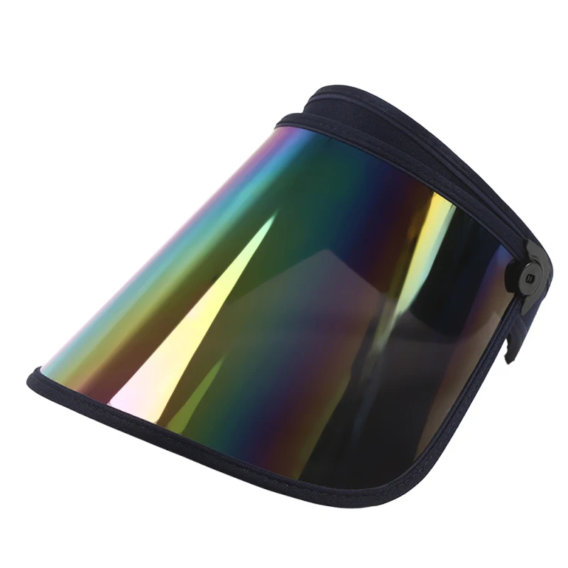 Visiere anti-UV in PVC Cappello da sole sportivo regolabile per esercizi di viaggio (multicolore)_voghion.com