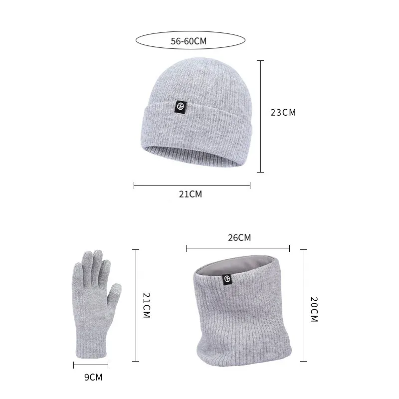 3 pezzi cappello invernale a cuffia guanti sciarpa snood berretti con teschio foderato in pile ispessito collo sciarpe in cashmere set per uomo donna_voghion.com