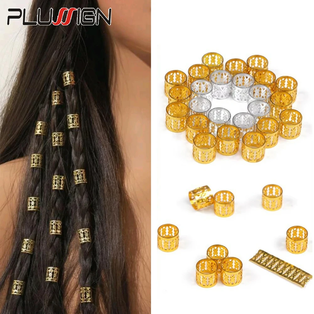 Dreadlock Hair Rings 50Pcs/100Pcs For Braid Hair Styling Adjustable Braids Beads Cuff Aluminium Accessories ring beads,ring beads hair extensions tools,hair extensions tools,hair braid accessories
