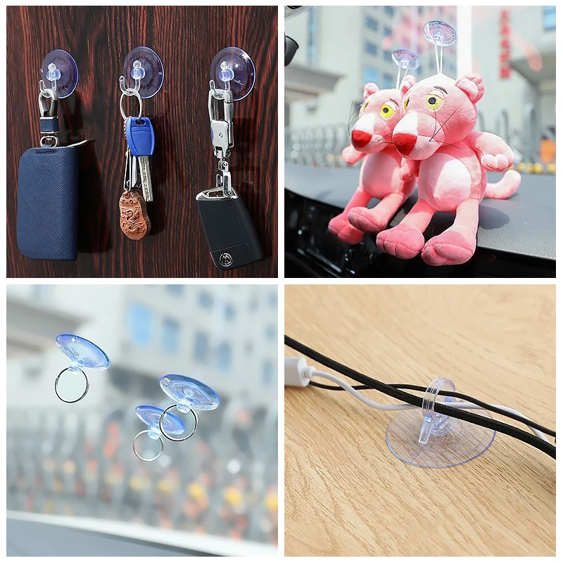 Description Picture 5 of itemStrong Adhesive Multi-Purpose Hooks PVC Suction Cups Sucker Holders Hook Hanger Car Suction Pads Kitchen Bathroom Window Glass