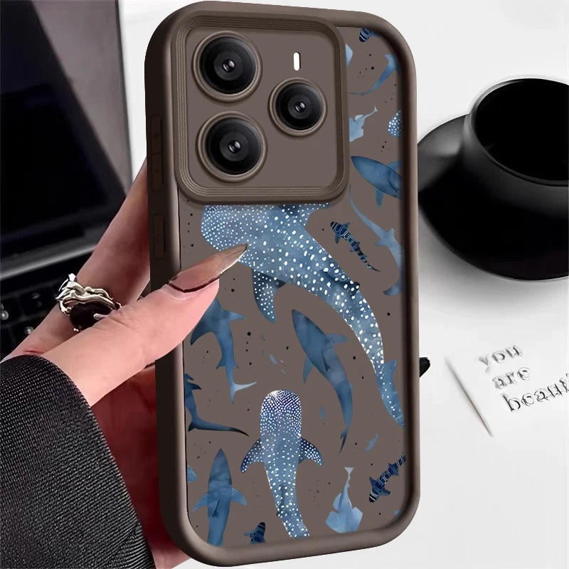 Ocean Animals Shark and Dolphin Design TPU Phone Case