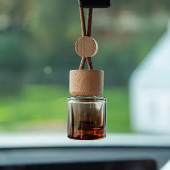 Diffusore di Oli Essenziali per Auto, Deodorante per Ambienti, Bottiglia di Profumo, Ornamento con Tappo Rotondo, Flacone Vuoto Pendente