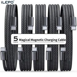 Magnetic 100W Fast Charger Cable USB C To C for iPhone 15 65W USB A To C Data Charging Wire for Laptop Samsung Mobile Phone