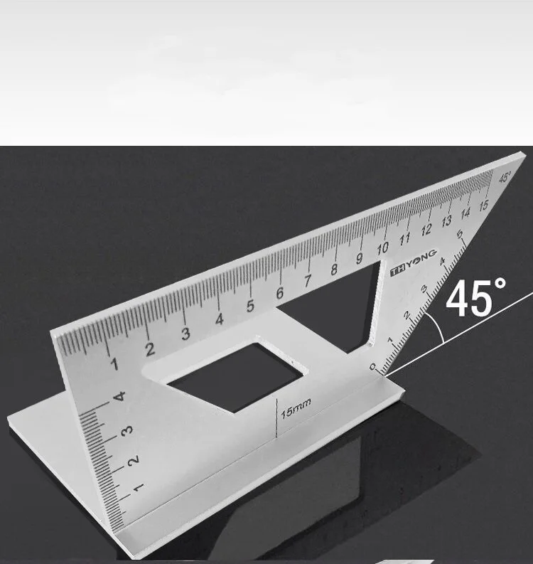 Woodworking Square ruler 45 90 degree Measuring Gauge Aluminum alloy Wooden ruler multifunction Carpenter Woodworking Tools