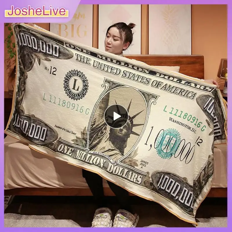 CreativeMillionDollarBlanketNapLeisureFlannelBlanketBeige