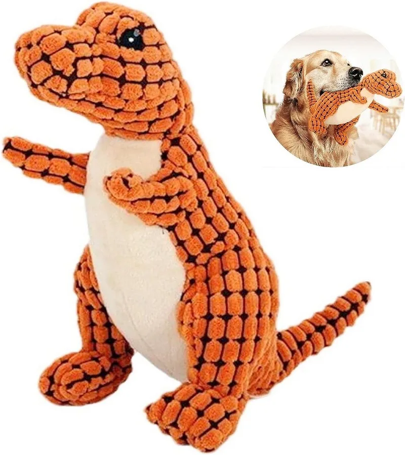 

New Plush Dog Toy Indestructible Robust Dino Squeaky Toys for Dogs Chew Toys for Dogs Interactive Dog Toys for Boredom Dog Toys