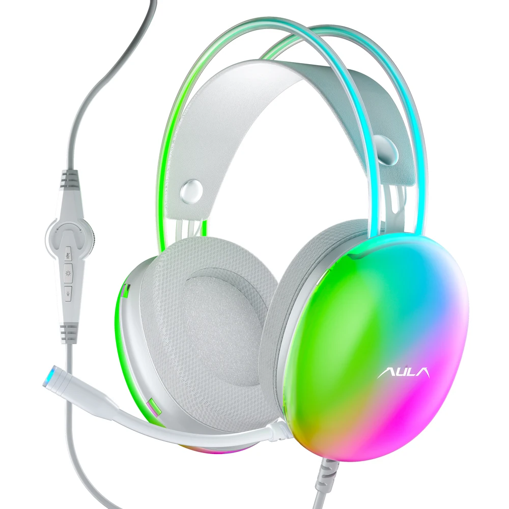 Aula s505 gaming headset med rgb lys og usb kabel_voghion.com