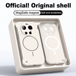 Sleek Magnetic Solid Color Case - Magsafe - Compatible, Matte Finish - Xiaomi 14 Pro (WHITE)