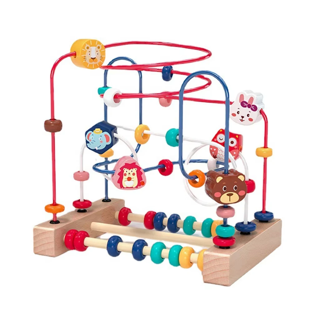 Montessori Baby Math Toy Wooden Circles Bead Wire Maze Abacus Puzzle Toys Kids Learning Educational for Children 1 2 3 Year educational toys,math toys,learning puzzle toys