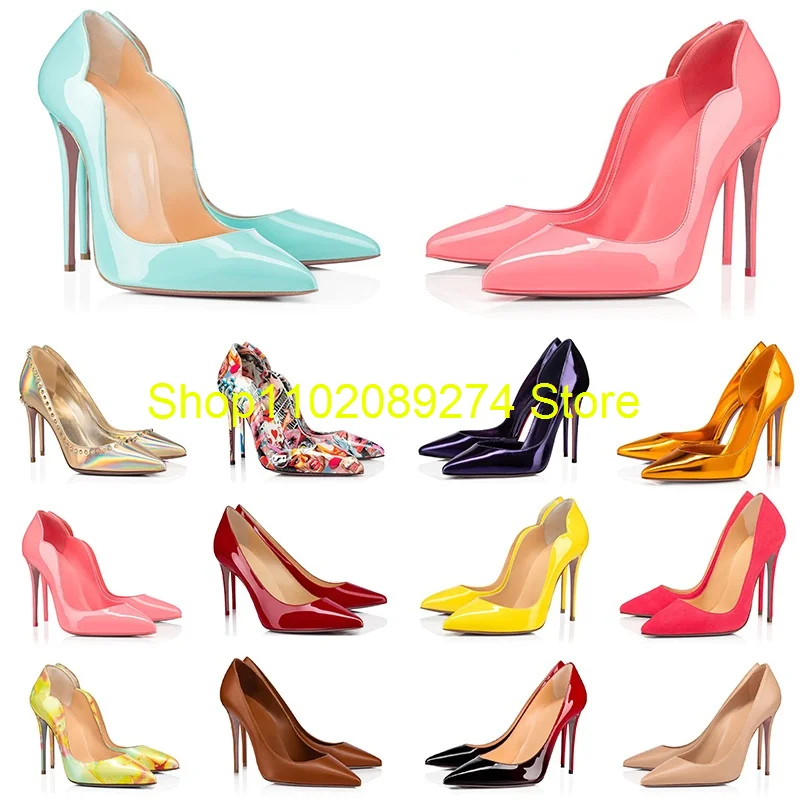 So Kate women luxury shoes designer high heels Glitter Rivets black nude Pink white purple violet Patent leather suede Hot Chick