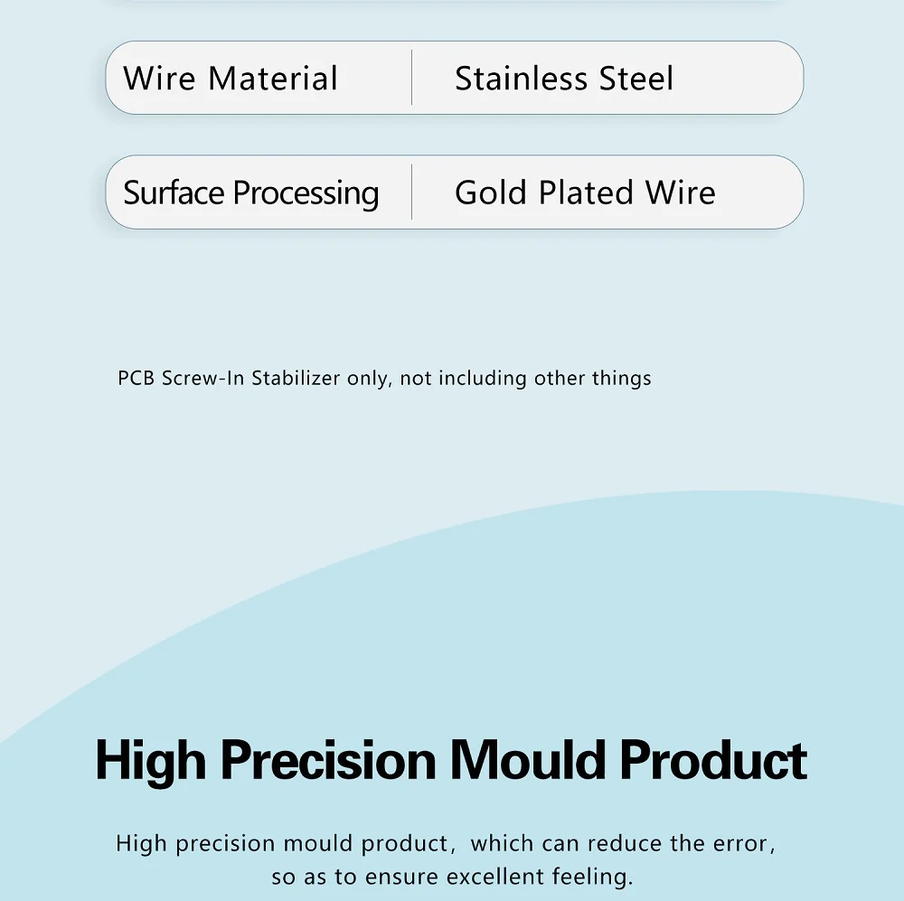Everglide v3 transparente ouro chapeado pcb parafuso