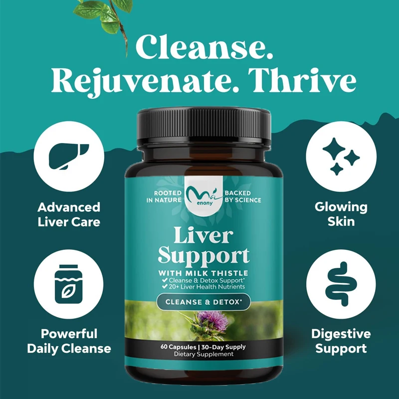Complejo de desintoxicación y reparación, Curcuma orgánica, cardo de leche, 60 cápsulas que contienen Silimarina, cardo coreano, raíz de diente de león