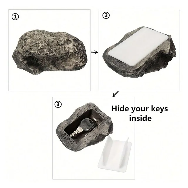 Stone Key Box Simulation Stone Outdoor Courtyard Hidden Door Key Box  Small Stone Resin Stone Shape Hidden Home Accessories 5