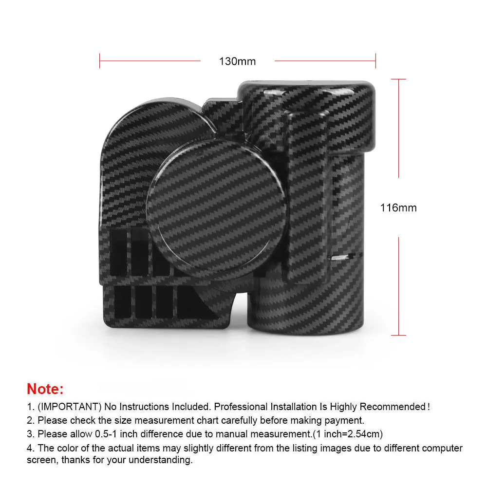 12V 200W 달팽이형 에어혼 (릴레이 포함) 소형 초강력 450Hz 카본 필터 스타일 (자동차, 오토바이, 트럭, 로리, 요트, 보트, SUV용)