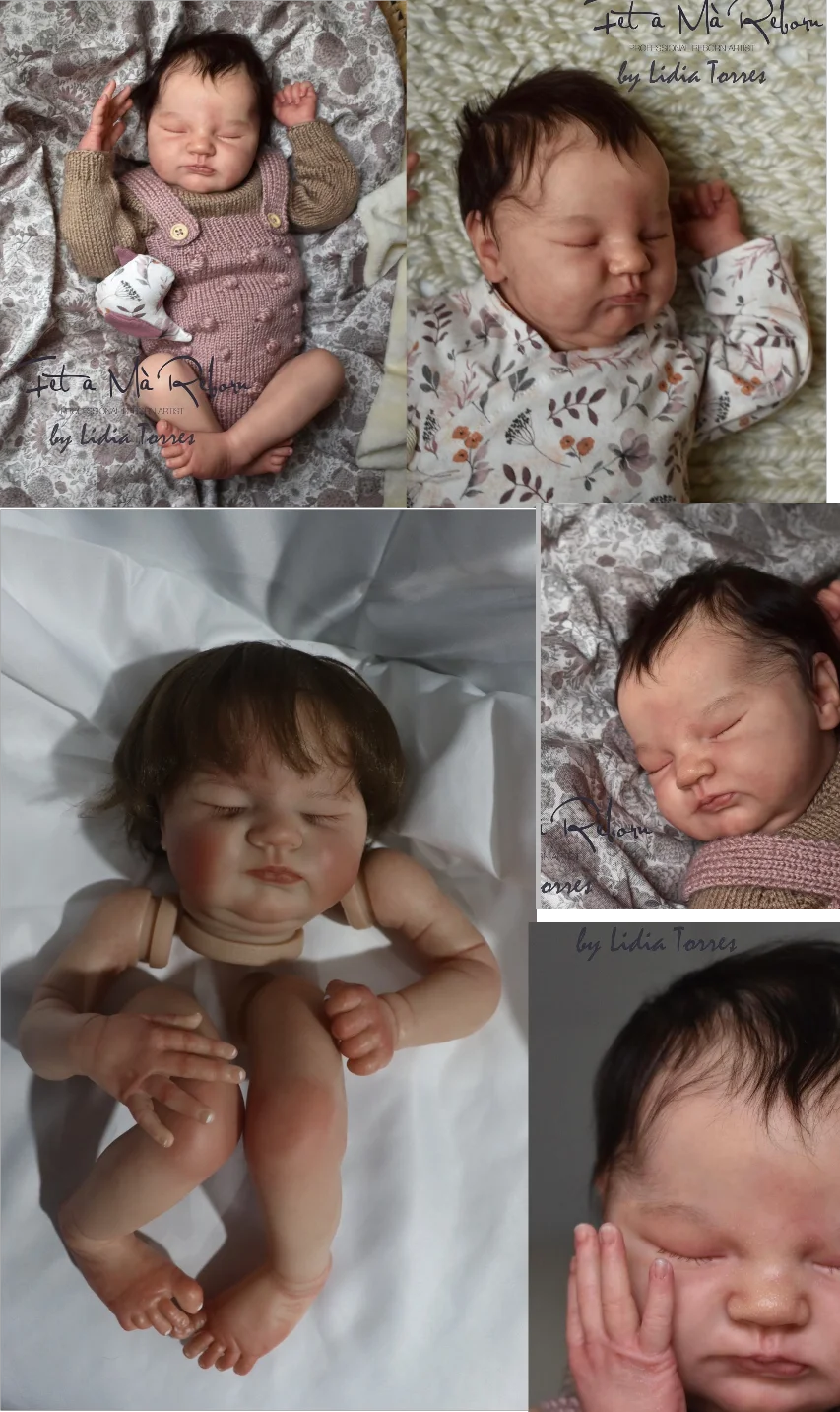 18inch Bebe Reborn Doll Quinlyn Painted Kit With Hand-Rooted Hair New Born Size Unassembled Kit With Clear Vessel Christmas Gift