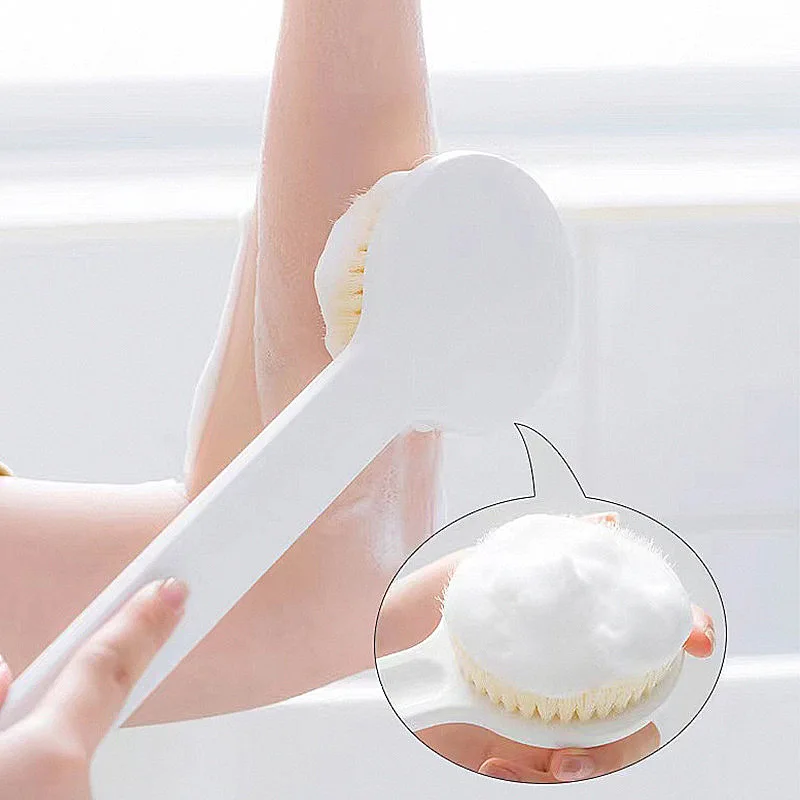 Slick- Shower Brush, Double Sided Brush, Back Scrubber, Bath Brush, Back  Brush, Back Brush Long Handle for Shower, Shower Brushes for Your Back