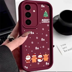 Festive Holiday Soft TPU Phone Case - Christmas & New Year Edition for Samsung A56 (A626 Wine Red)