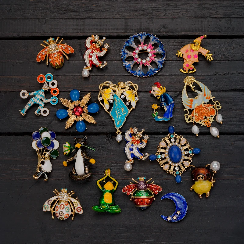 Shmik Nuove Donne Creative Smalto Barocco Circo Joker Distintivi Spilla Vintage Classic Pearl Pins Dress Abbigliamento Corpetto Accessori