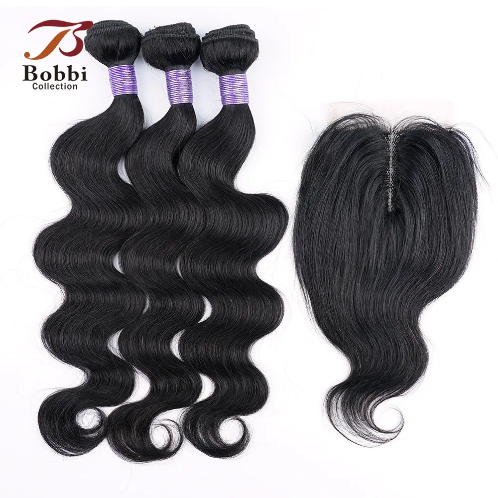 Human Hair Bundles 3 Bundles with Closure Transparent Lace Middle Part 200g/set Body Wave Ombre Honey Blonde Brown Remy Human Hair Weave Bobbi human hair bundles