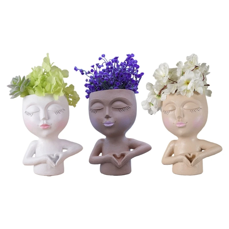 

Милый цветочный горшок из смолы, украшение для сада, искусство, ваза для маленькой девочки, полимерные фигурки, поделки