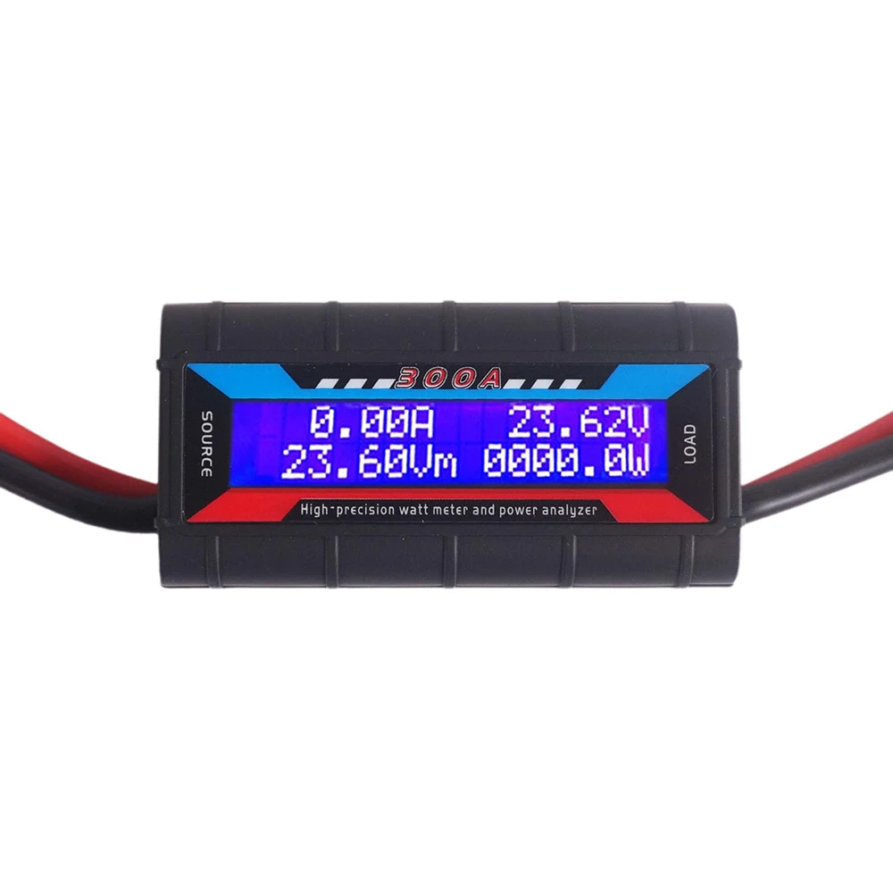 300A 고정밀 와트미터, DC 0-60V 전력 에너지 미터 전압 앰프 테스터, RC, 태양광, 전기자전거용 LCD 백라이트 화면 포함
